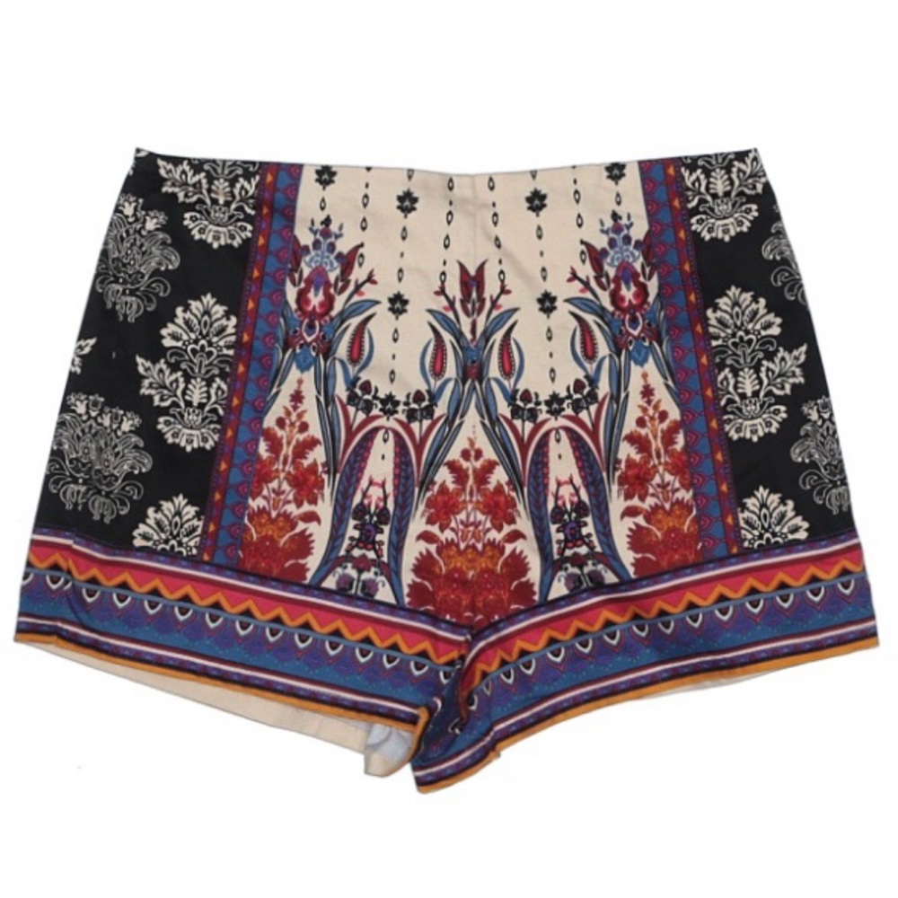 Printed High-Waisted Shorts
